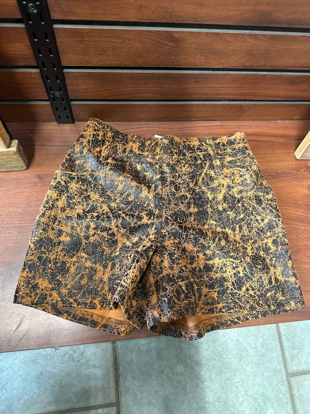 Crazy Train Black and Tan Crackle Shorts